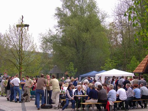 Dorfplatz mit Maibaum 